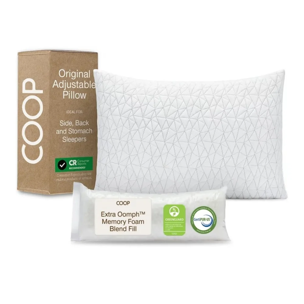 Coop Original Adjustable Pillow, Queen Size Bed Pillows for Sleeping,